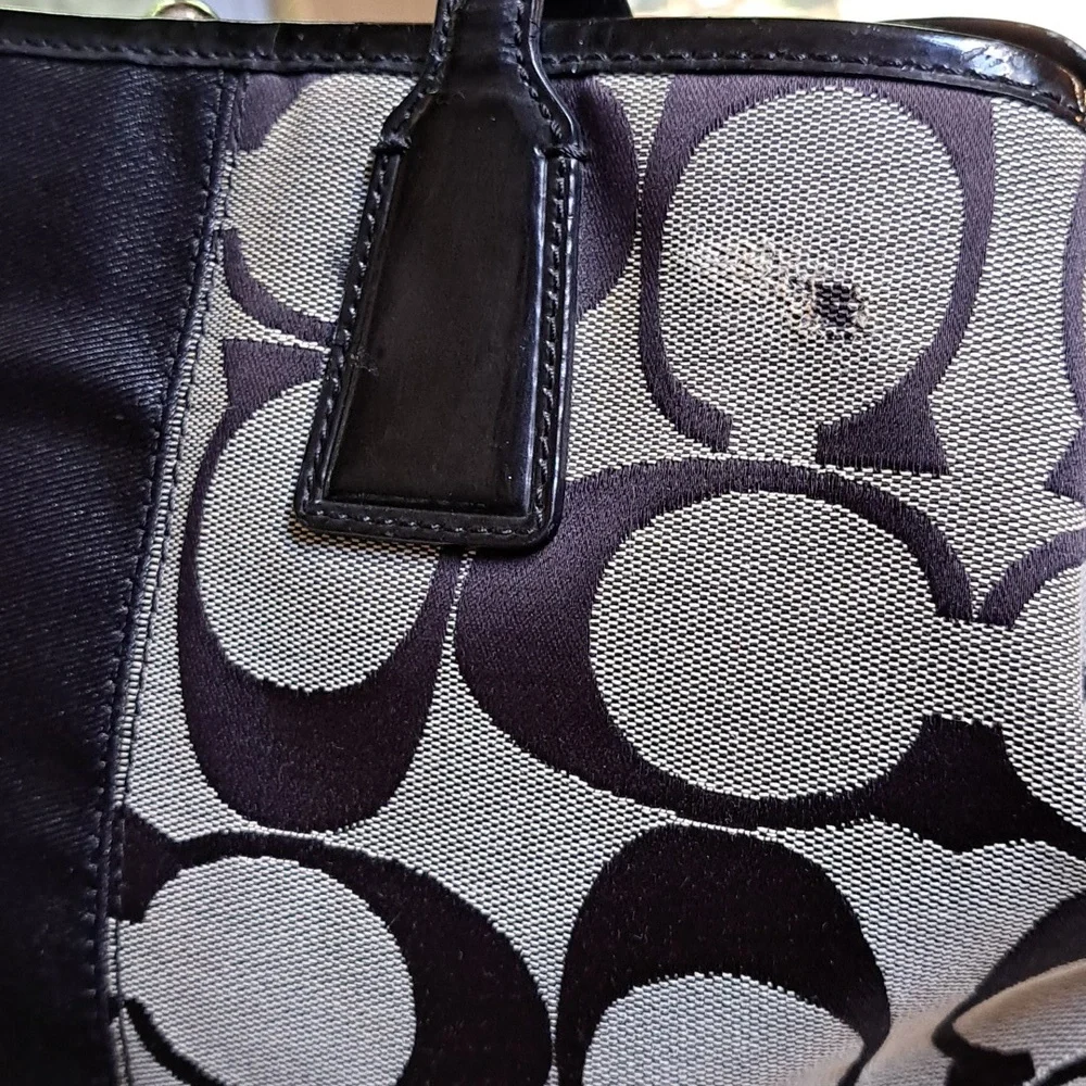 Coach Black and Tan Signature Satchel. CLOSET CLOSING SALE.